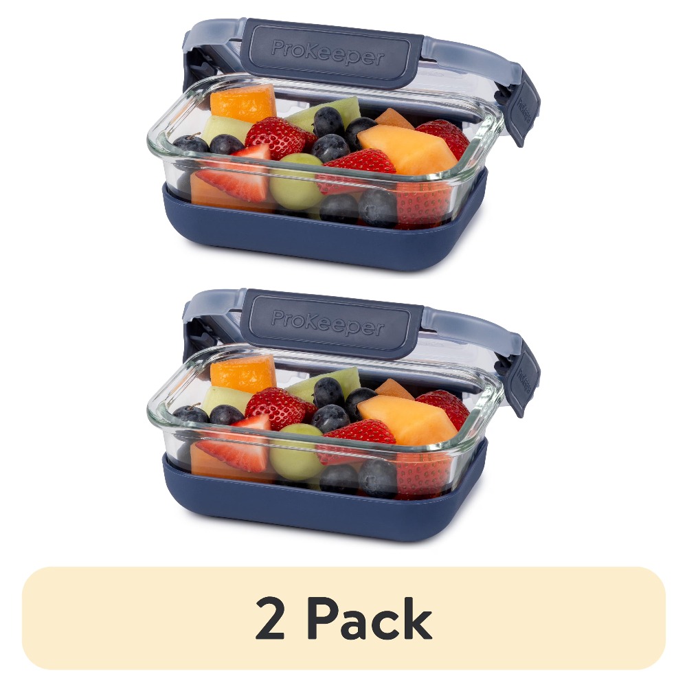 Food Storage Glass Containers - Lot de 2 récipients de conservation