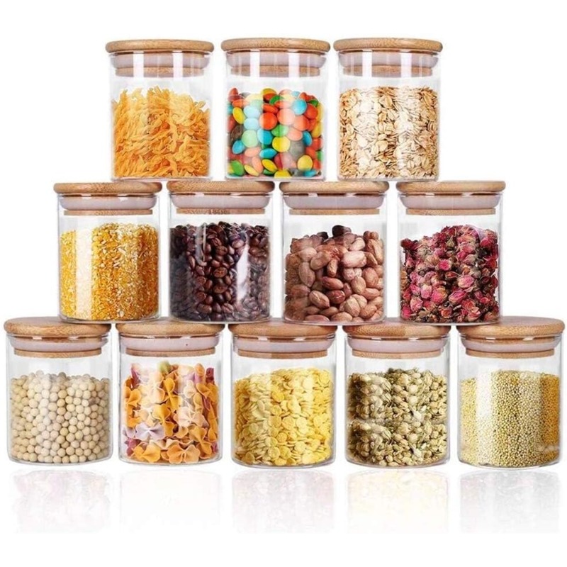 Airtight Cereal Jar - Ensemble de 12 pots en verre