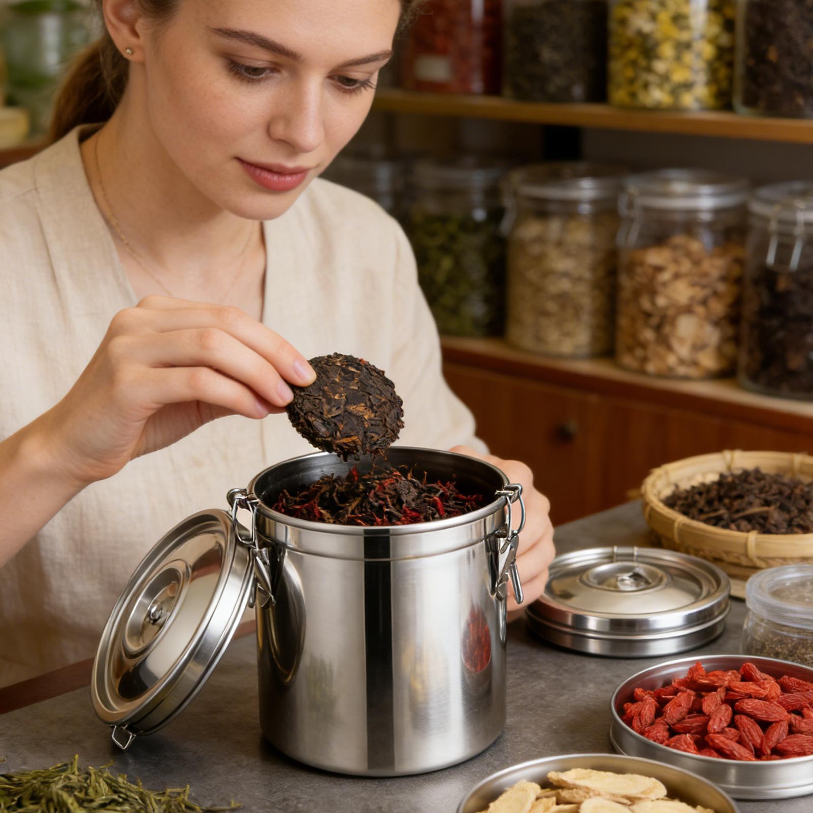 Airtight Cereal Jar - Pot hermétique en acier inoxydable 6L,