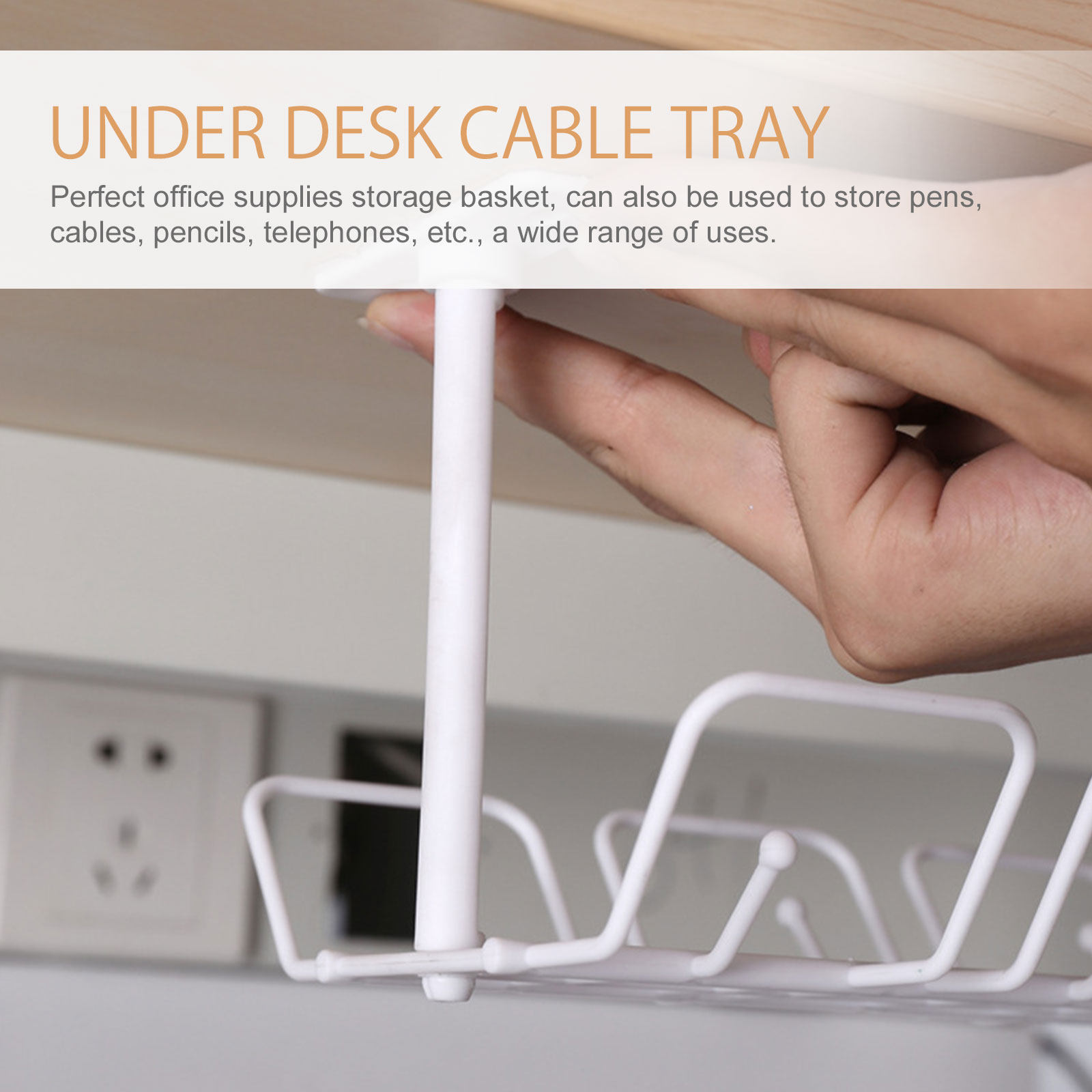 Food Storage Management - Organiseur de câbles sous le bureau,