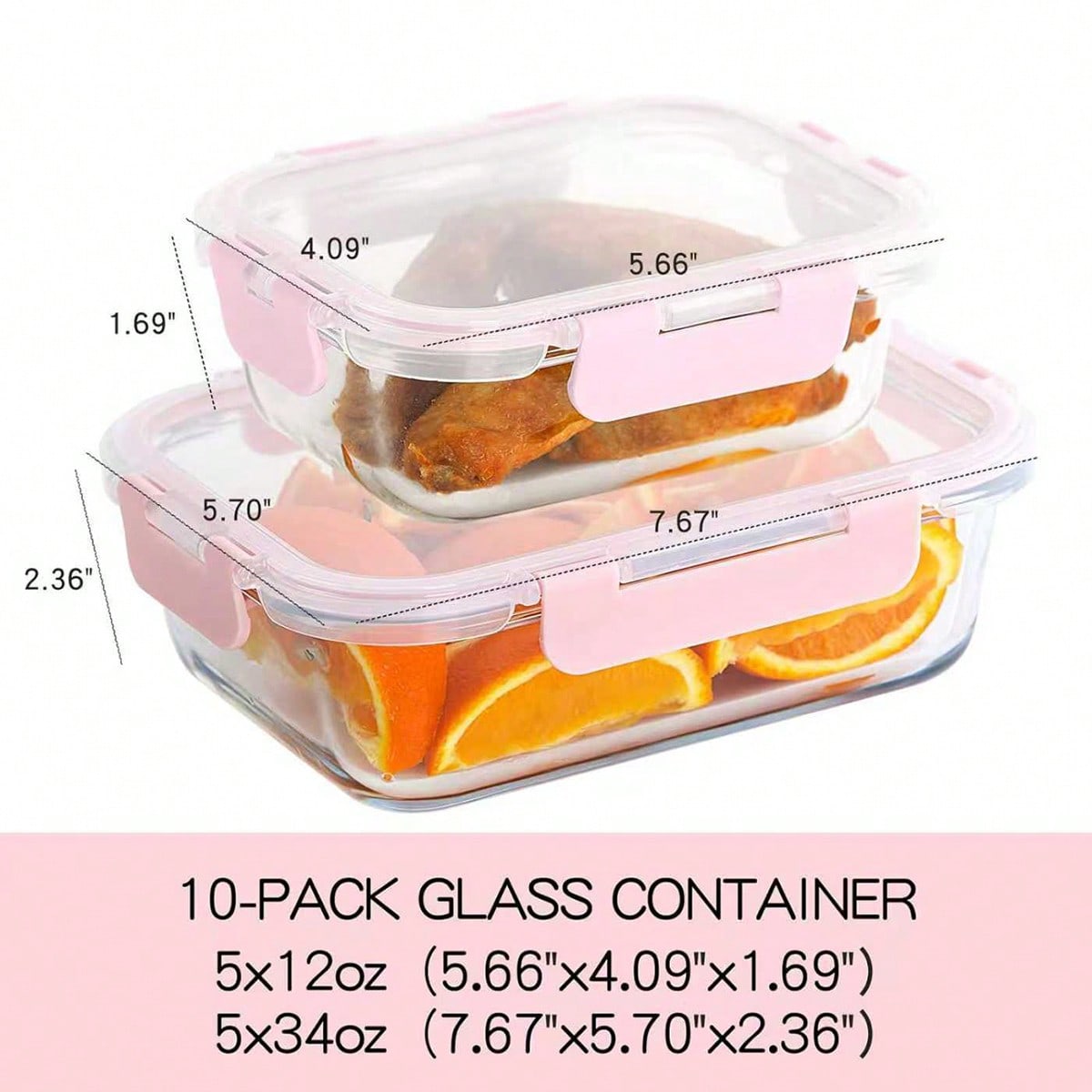 Lot de 10 récipients en verre  - Food Storage Glass Containers avis et prix