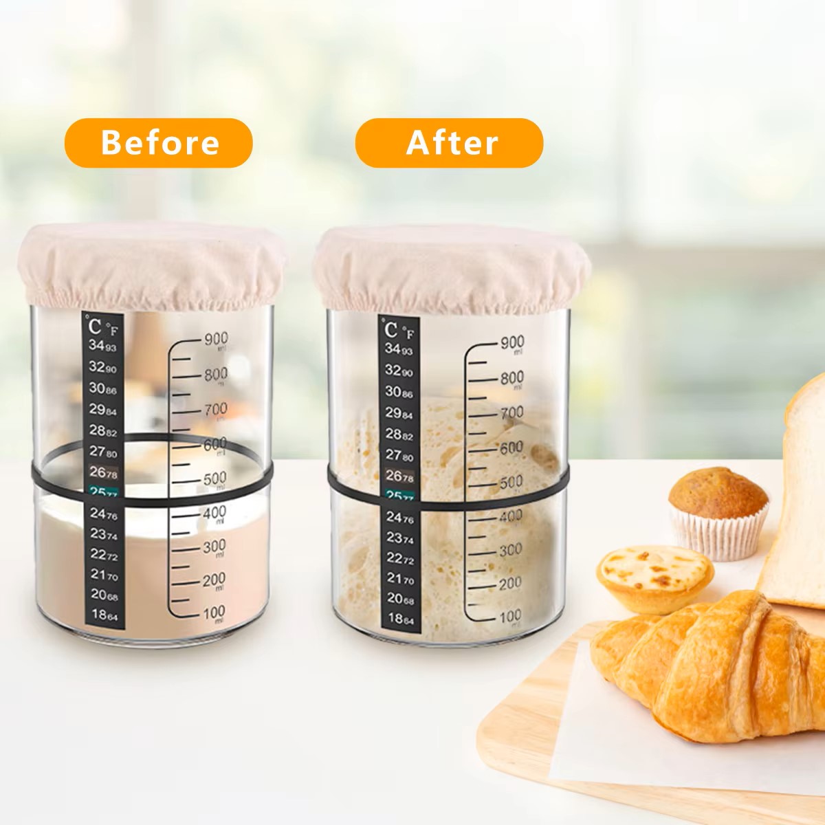 Ensemble de pots à levain 1500 - Food Storage Glass Containers avis et prix