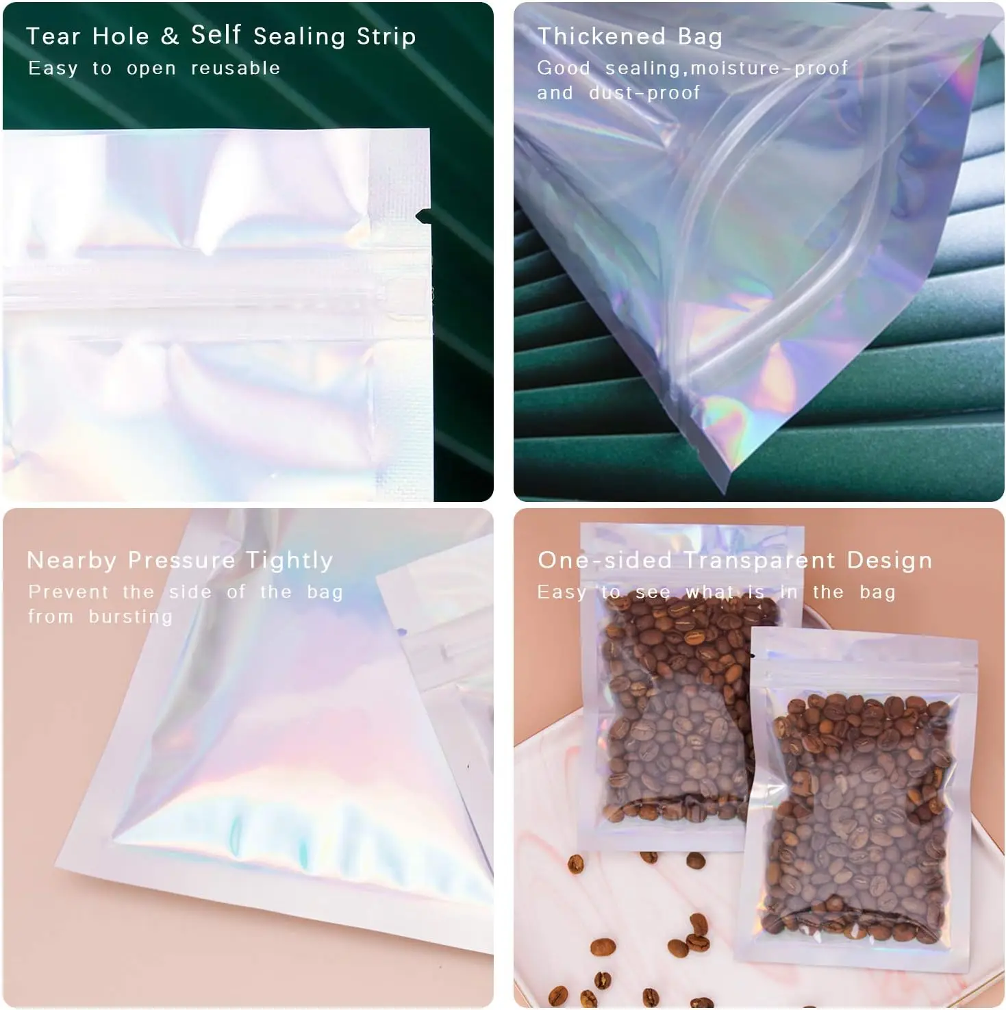 Sacs en Mylar Arc-en-ciel Holo - Food Storage In Mylar Bags avis et prix